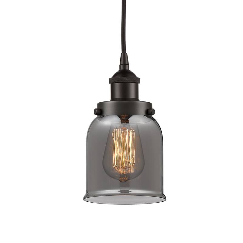 Innovations Lighting 616-1PH-10-5 Bell Pendant Bell 5" Wide Mini - Oil Rubbed Bronze / Plated Smoke
