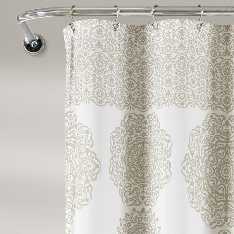 Lush Decor Stripe Medallion Shower Curtain