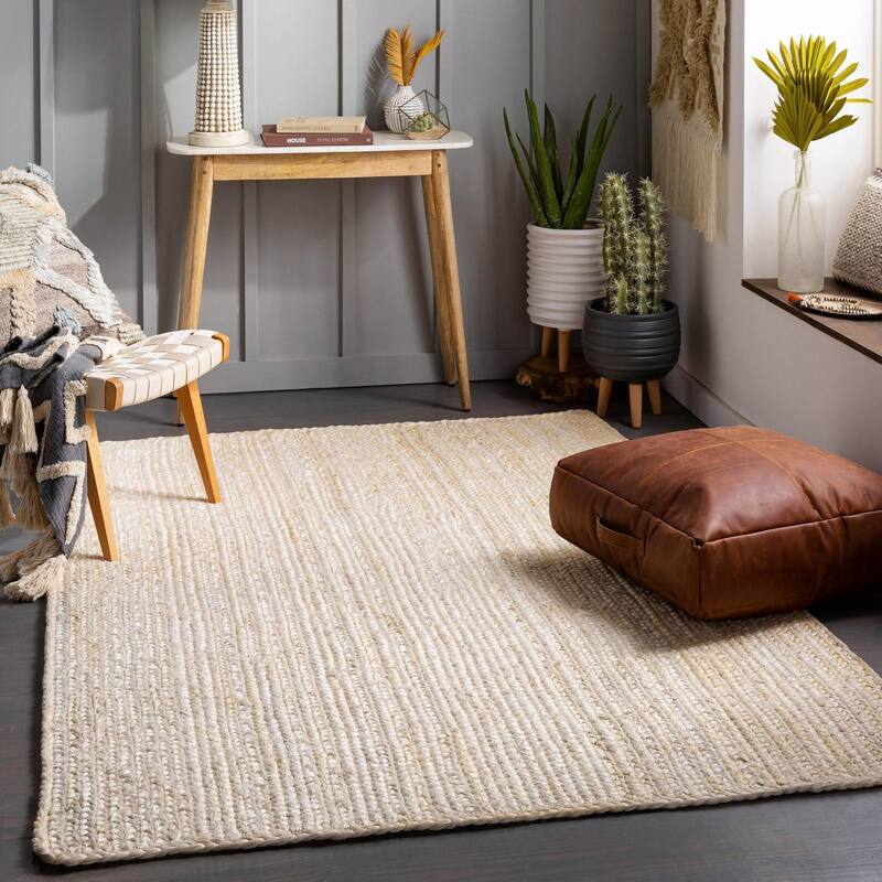 Livabliss Chitanis Hand Braided Area Rug - 8' x 10' - Cream - Rectangle