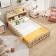 preview thumbnail 4 of 39, Full Size Plywood Montessori Floor Bed with Bookcases, Blackboards, Guard rails, Solid Wood Floor Beds and Storage Headboards