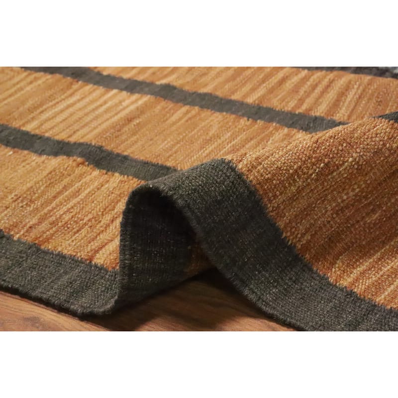 Hand Woven Oriental 100% Wool Carpet Southwestern Modern Multi-Colored Kilim Area Rug - 8' 7'' X 6' 1''