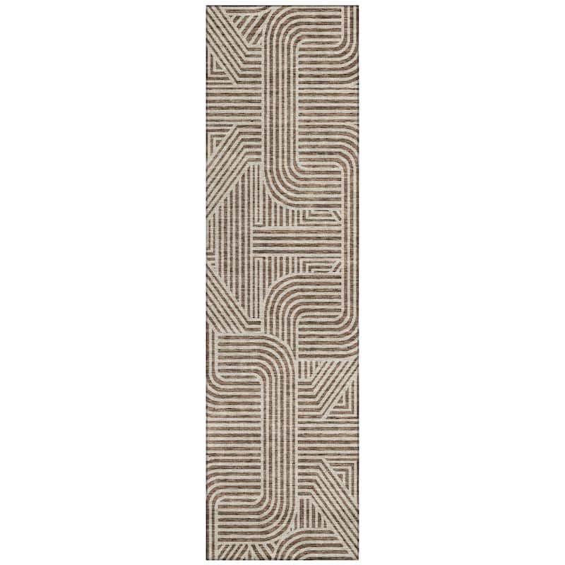 Machine Washable Indoor/ Outdoor Chantille Contemporary Geo Rug