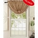 preview thumbnail 6 of 4, Leah Waterfall Rod Pocket Valance with Beads, 48x37 Gold