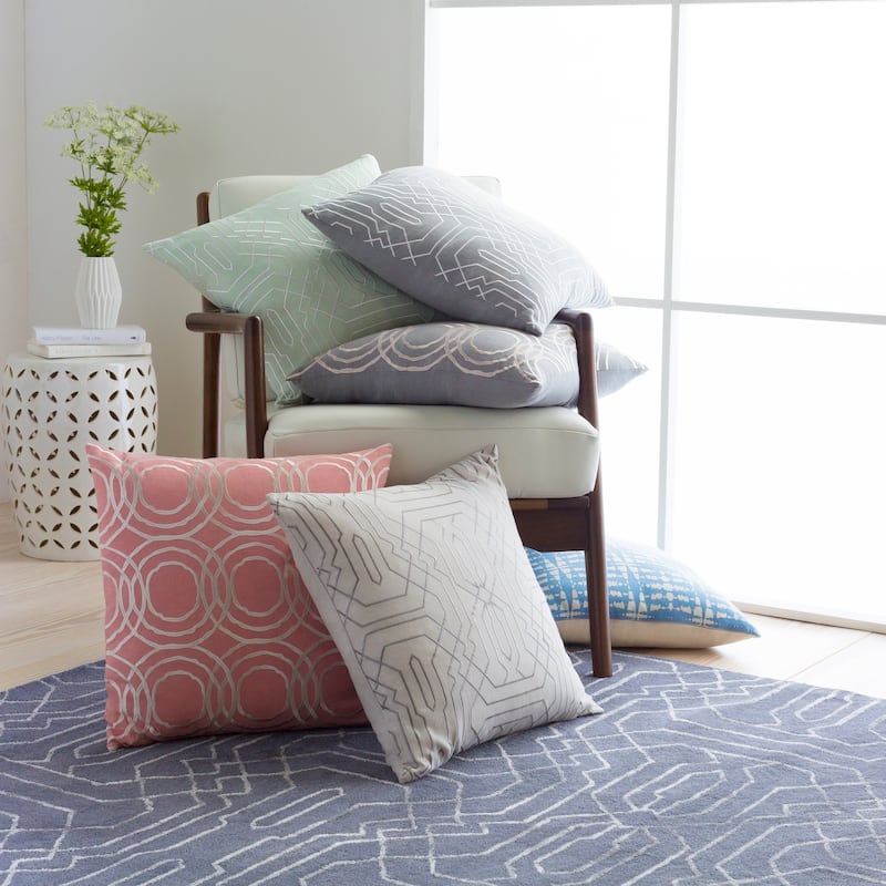 Decorative Stone White 18-inch Throw Pillow Cover