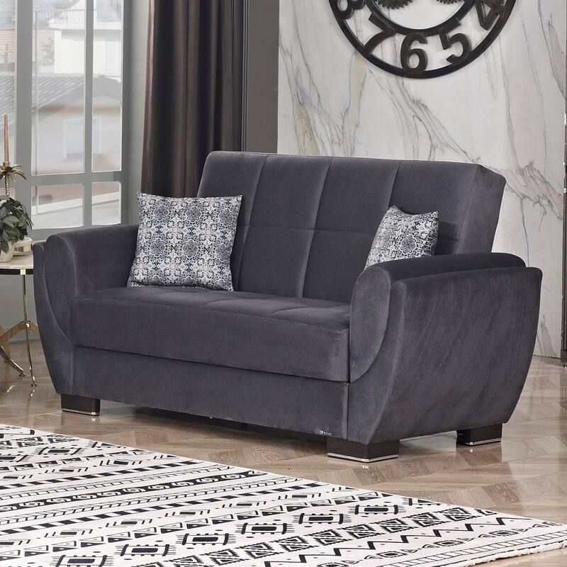 Collection Upholstered Convertible Loveseat With Storage