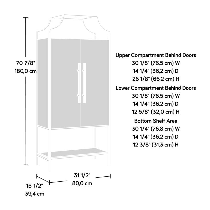 Wood Storage Cabinet with Modern Design, Brown - 31.5"W x 15.51"D x 70.87"H