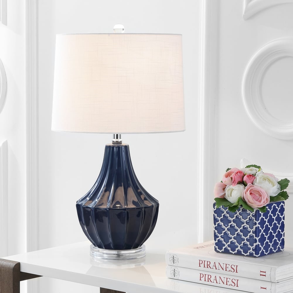 Thatcher 24.5" Ceramic LED Table Lamp, Navy by JONATHAN Y