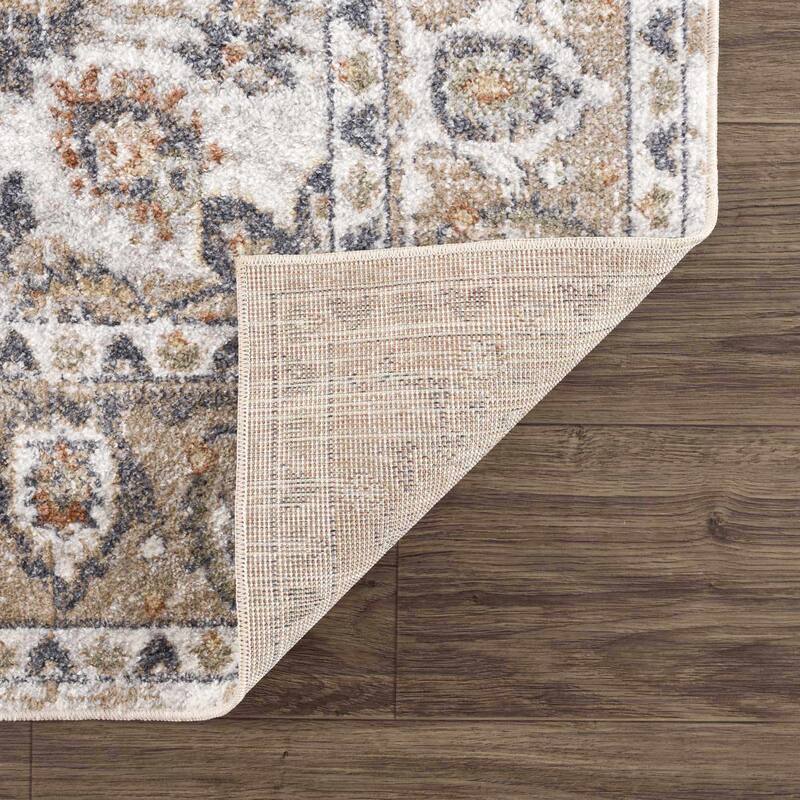 Hauteloom Manhattan Machine Washable Oriental Persian Medallion Vintage Distressed Area Rug