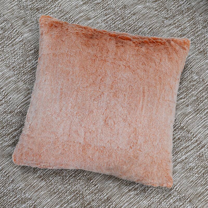 Tip Dyeing Light Fauxfur Square Pillow Covers set of 2, NO INSERT