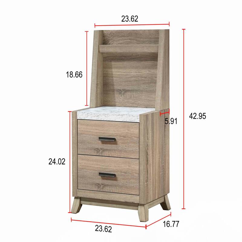 1pc Rustic Transitional Contemporary Nightstand Wall Panel
