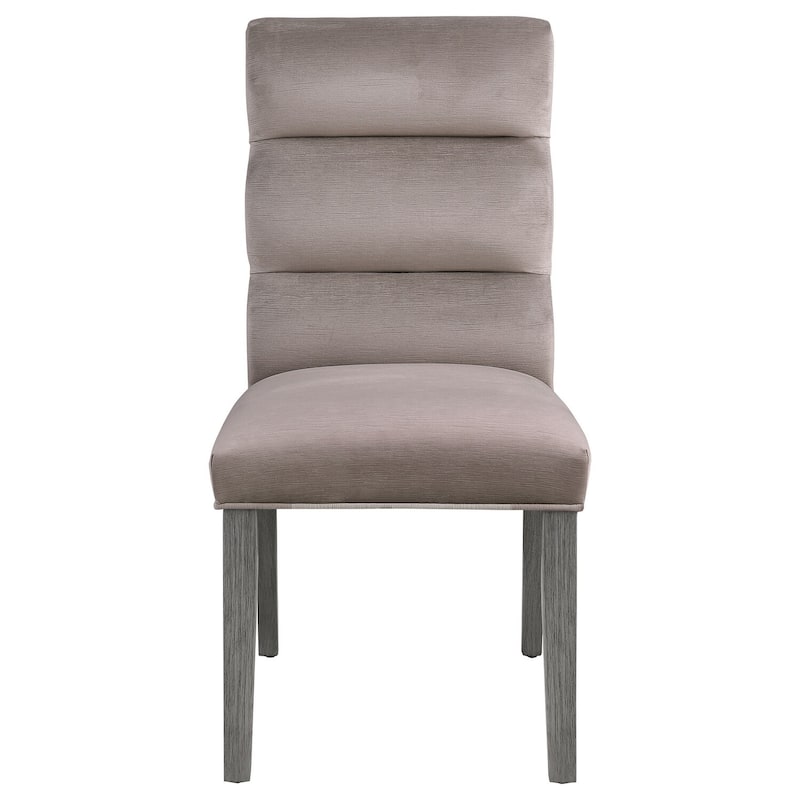 Gray/Ash Gray Fabric Upholstered Wood Frame Dining Chair, Set of 2, Sturdy Dining Chair for Dining Rooms - 17.5