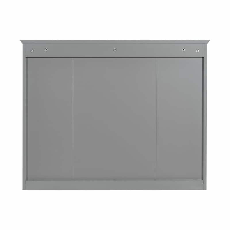 Modern Wall-Mounted Bathroom Storage Cabinet with Mirror - Includes 6 Open Shelves