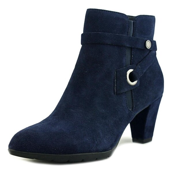 Anne Klein Chelsey Women Pointed Toe Leather Blue Ankle Boot
