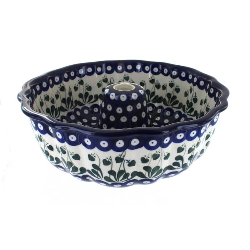 Blue Rose Polish Pottery A55 Ceramika Artystyczna Ring Cake Pan - Alyce