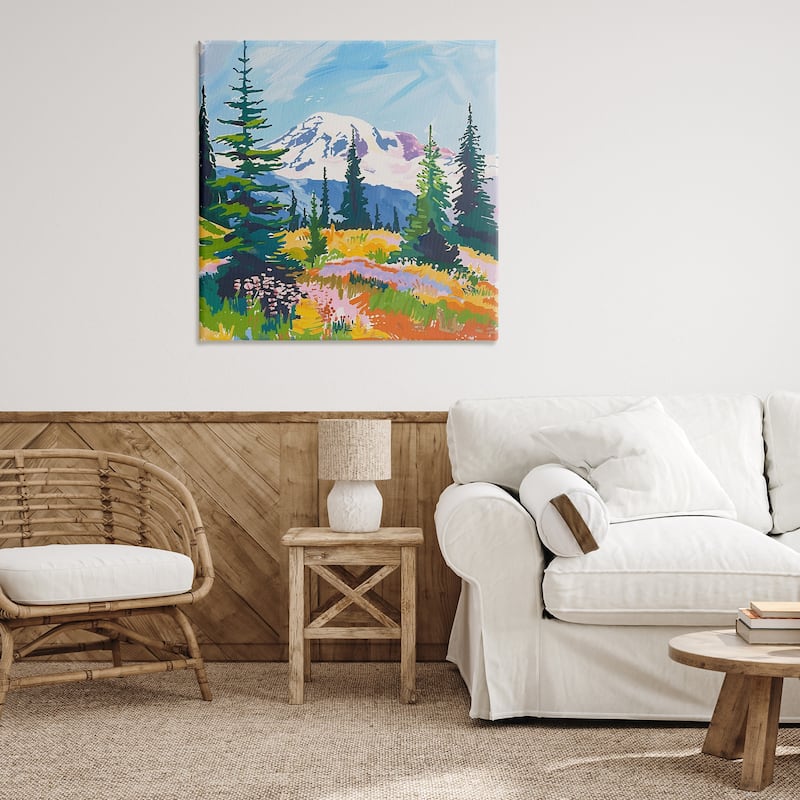 Stupell Peaceful Mountain Valley Scenery Canvas Wall Art Design By Walker Noble