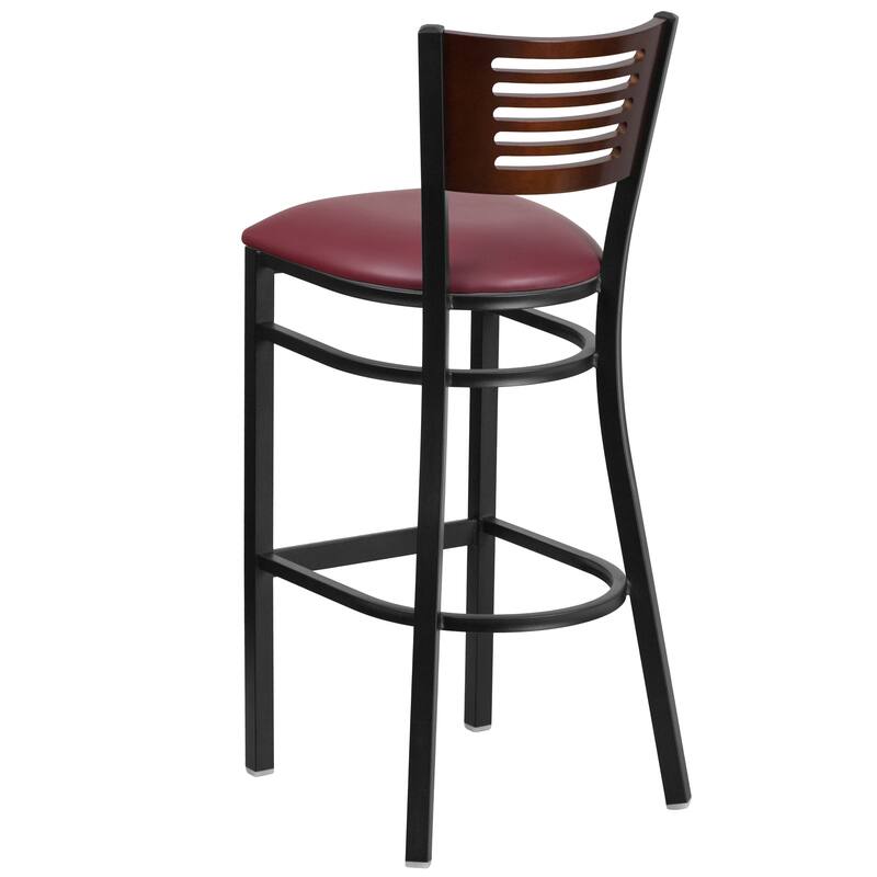 2 Pk. Hercules Series Decorative Slat Back Metal Restaurant Barstool - 19.75"W x 20"D x 43"H - 19.75"W x 20"D x 43"H