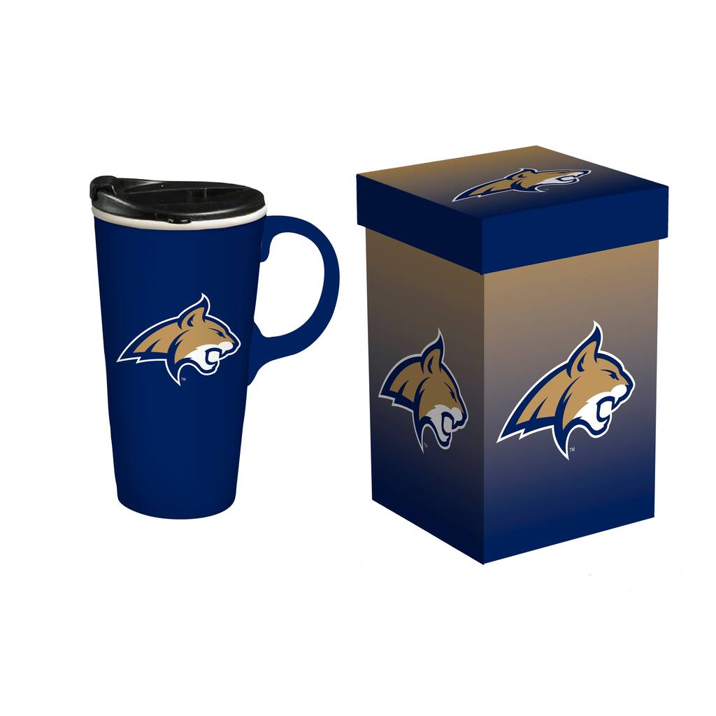 Montana State University, 17 oz Ceramic Travel Latte Cup w/ Gift Box