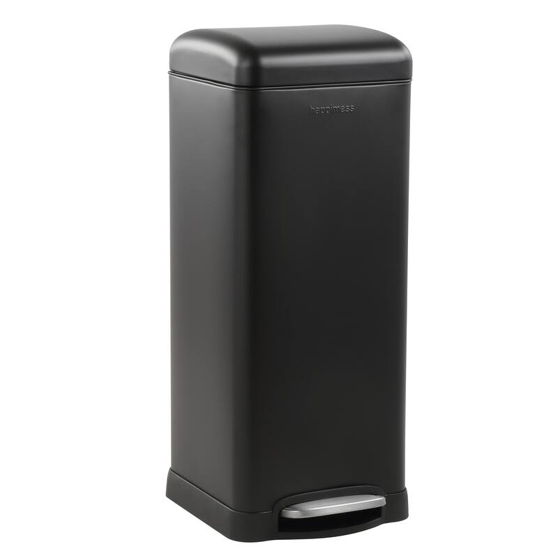 happimess Betty Retro 8-Gallon Step-Open Trash Can - Black