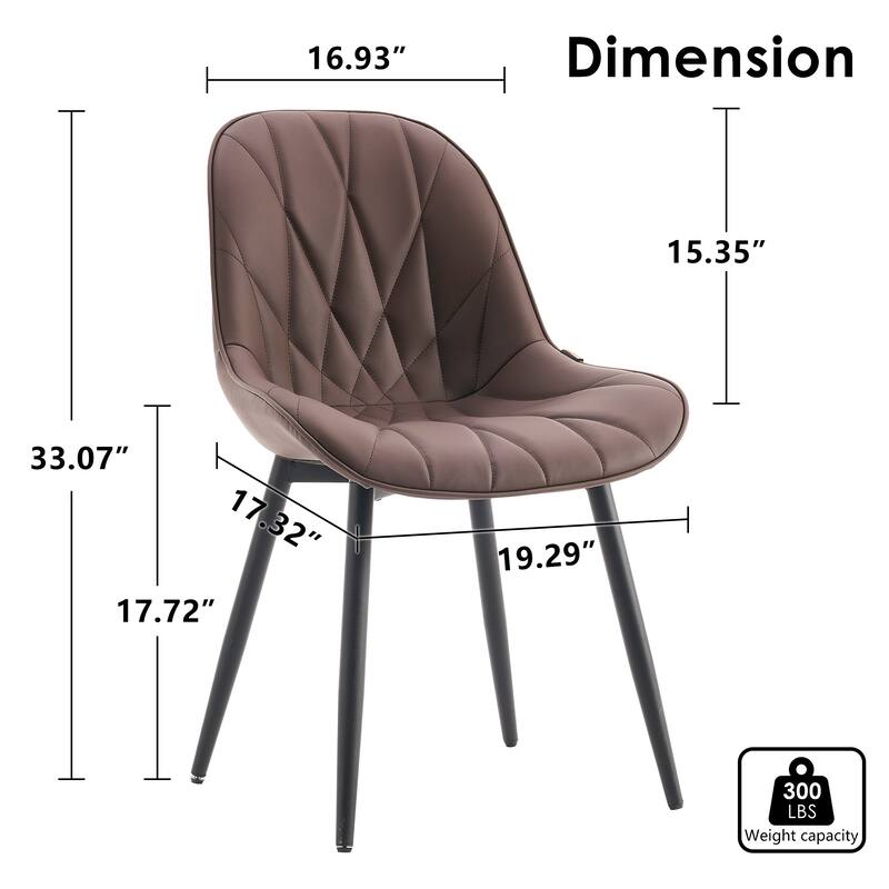 Modern Dining Chairs Set of 2 with Curved Backrest