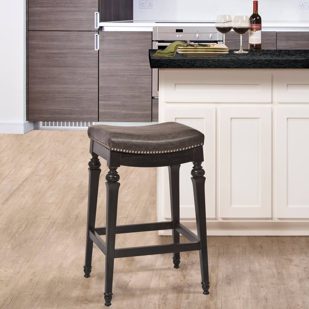 Hillsdale Furniture Vetrina Wood Backless Bar Height Stool - 21.5"W x 15.5"L x 30.5"H