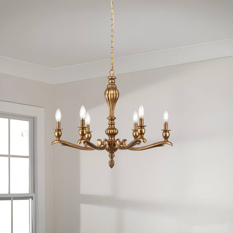 The Provence 6-Light Chandelier in Antique Brass - Antiquity Brass - Antiquity Brass