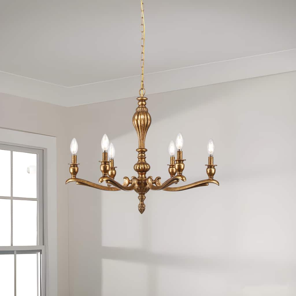 The Provence 6-Light Chandelier in Antique Brass - Antiquity Brass