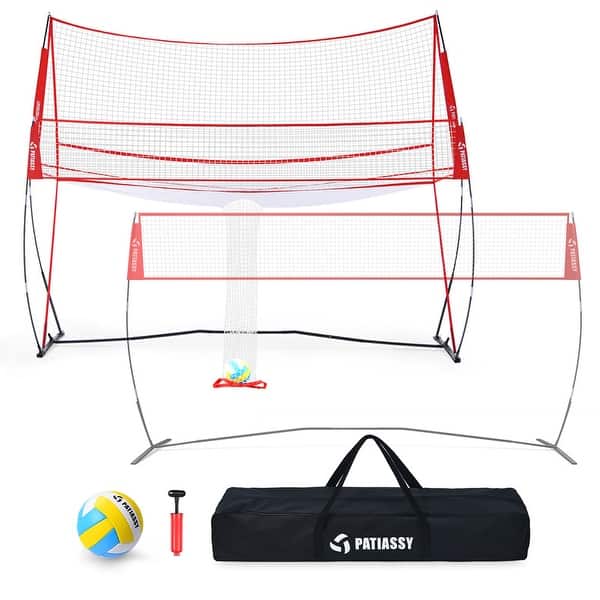 slide 2 of 4, Volleyball Training Equipment Net for Indoor and Outdoor - 14x11ft