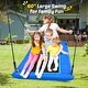 preview thumbnail 2 of 6, Trekassy 60" Large Heavy Duty Metal Swing Set, 440lbs Saucer Swing with Frame for Kids Outdoor Backyard(Blue)