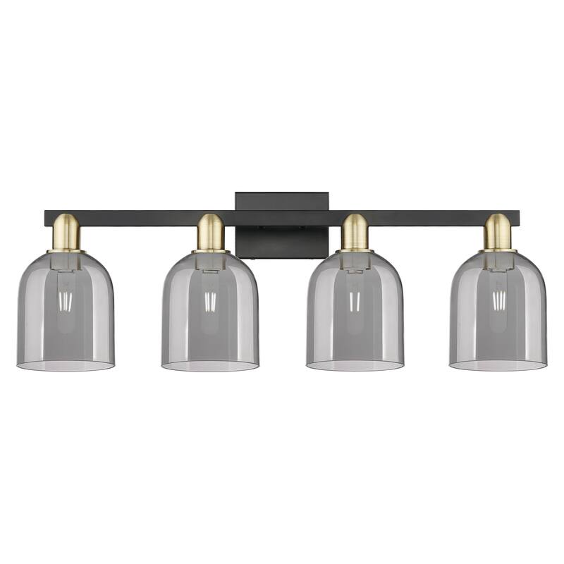 Innovations Lighting Endless Possibilities Arcadia - Bella - 4 Light 33" Bath Vanity Light - Black Antique Brass/Light Smoke