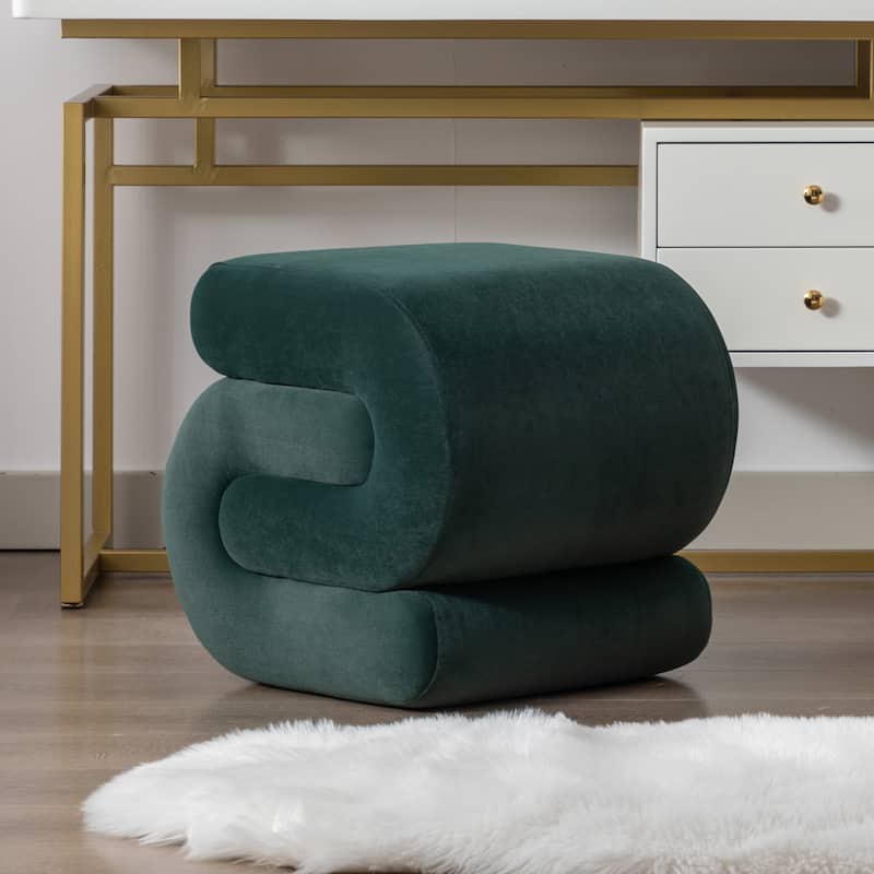 Modern S-shape Ottoman Makeup Stool Footstool for Living Room,Bedroom