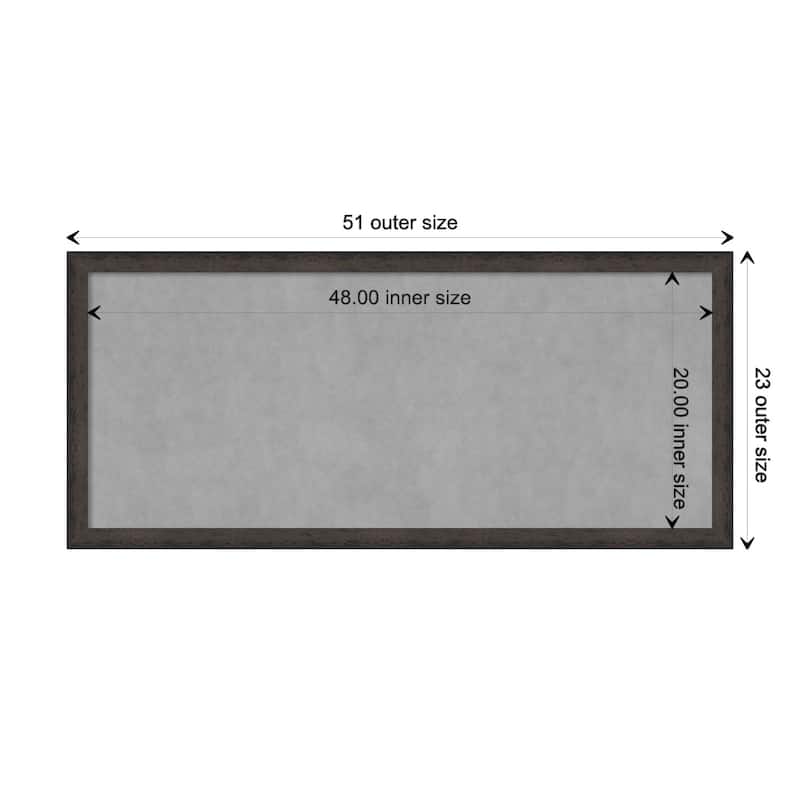 Amanti Art Dappled Black Brown Narrow Framed Magnetic Board - Board Size 48x20