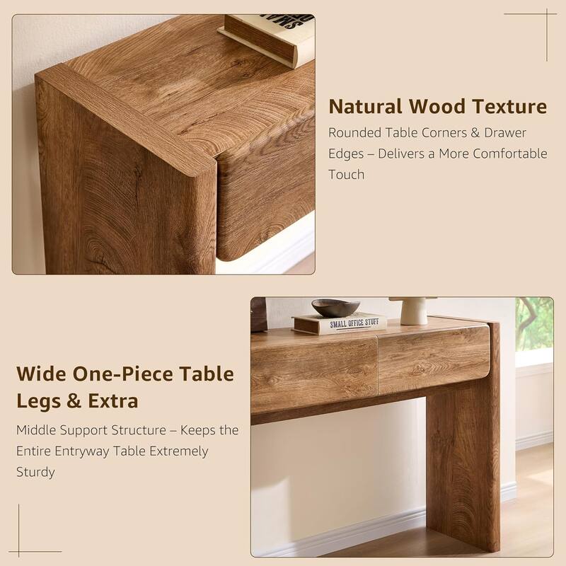 Farmhouse 3-Drawers Console Table, Entryway Table, Sofa Table