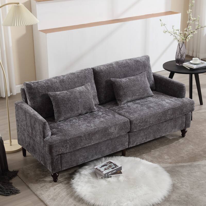 HOMEFUN Modern chenille Fabric Loveseat,2-Seat Upholstered Loveseat Sofa Modern Couch