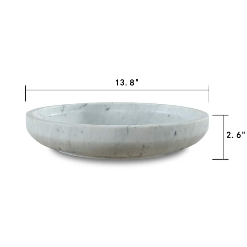 Black and White Marble Round Plate 14x14x2.6H