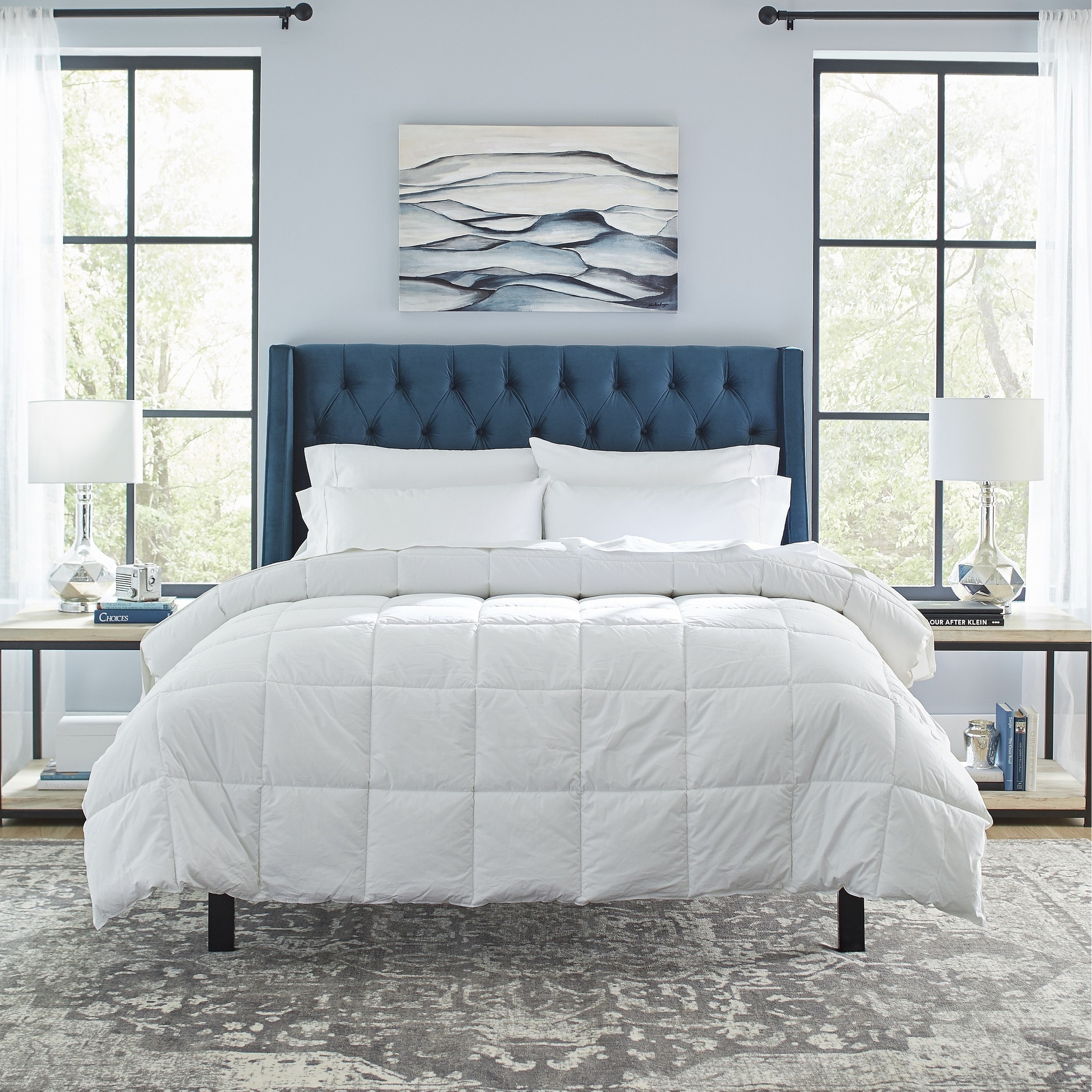 Pointehaven Luxury sized 240TC Down Alternative Hypoallergenic Cotton Percale Breathable Comforter