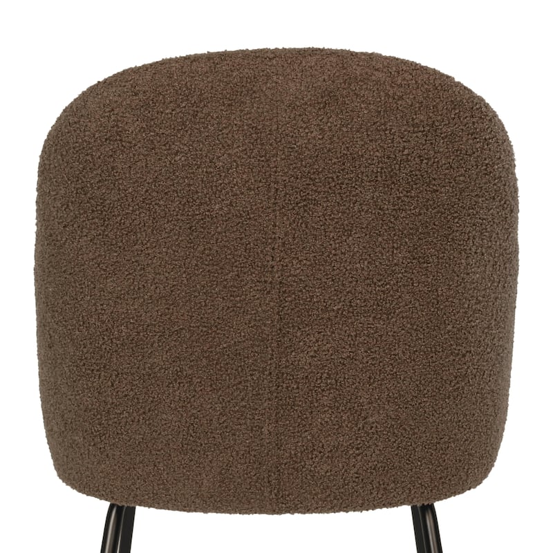 Furnish Theory Nordic Comfort Dining Armchair Arm Chair w/ Various Boucle Fabric Upholstery Covers & Steel Leg Finishes
