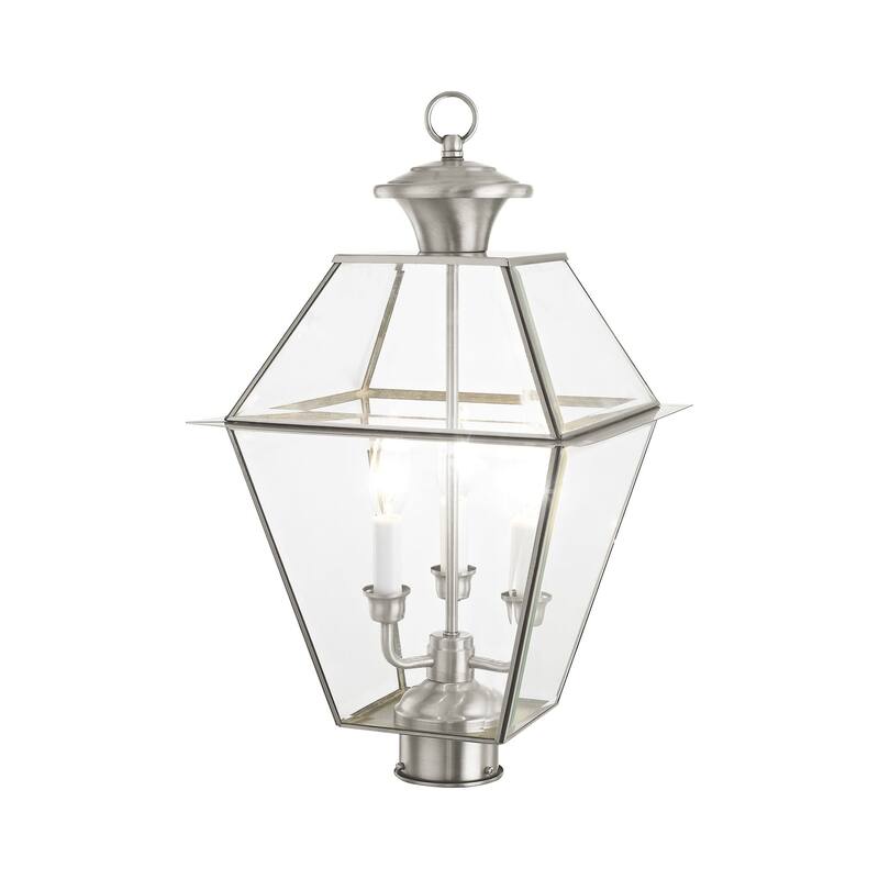 Livex Lighting Westover 3 Light 22" High Outdoor Single Head Post