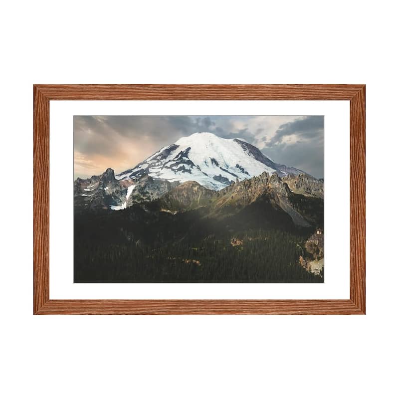 iCanvas "Sunrise Entrance Mt Rainier" by Louis Ruth PFA - Walnut - 16x24x1