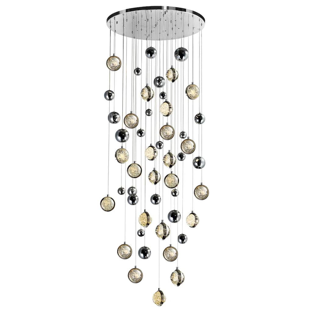 Salvador Integrated LED 32in Polished Nickel Chandelier - Polished Nickel