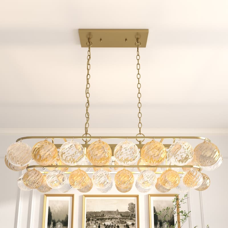 Acroma 5 - Light Dimmable Bubble Dining Room Chandelier - Satin Gold