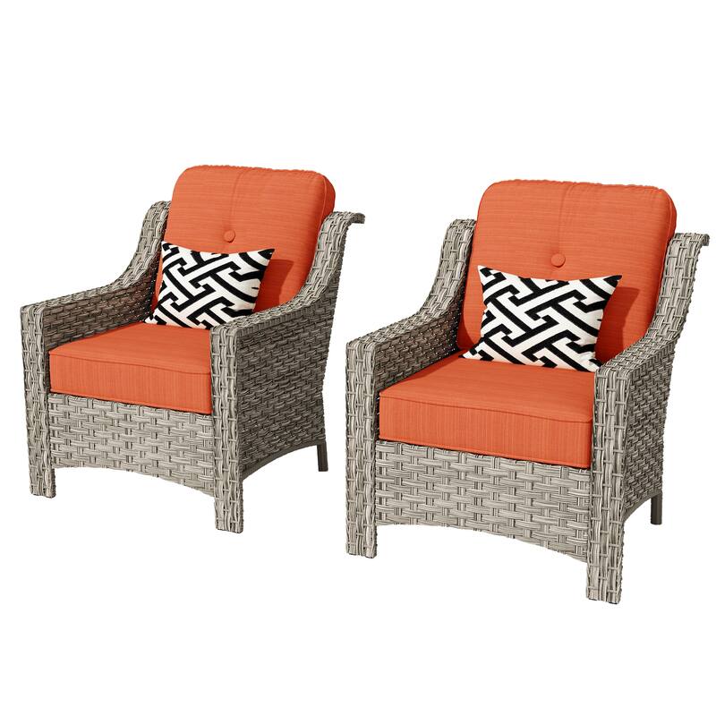 XIZZI 2-piece Patio Furniture Wicker Outdoor Chair Set