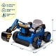 preview thumbnail 9 of 19, Ride On Excavator for Kids, 4WD Electric Excavator Toy, 12V Batter