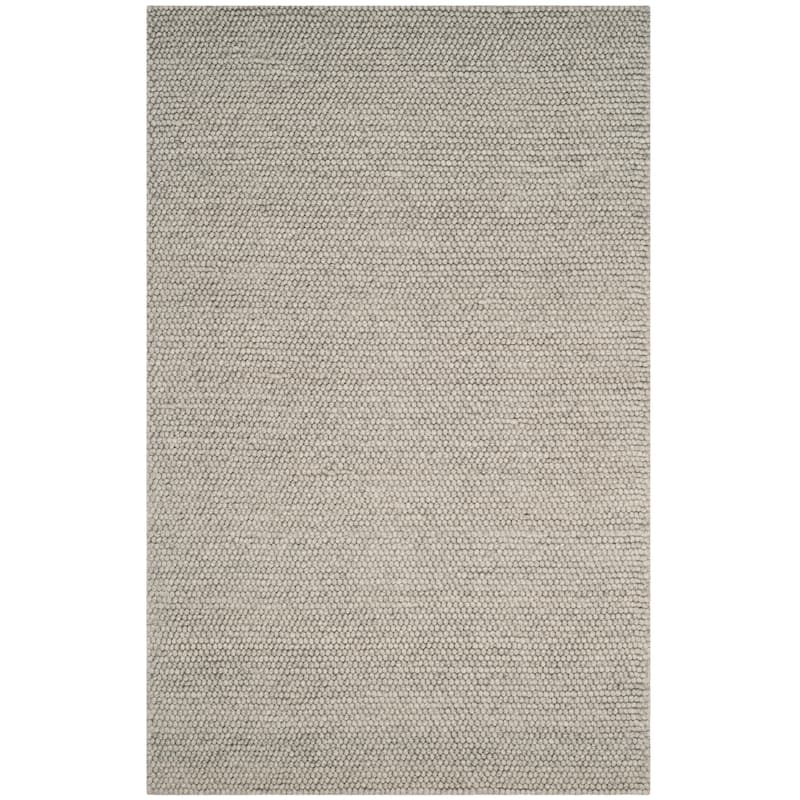 SAFAVIEH Handmade Natura Gerta Wool Rug - 4' Square - Silver - Square