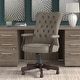 preview thumbnail 25 of 55, Key West High Back Tufted Office Chair with Arms by Bush Furniture Washed Gray Leather