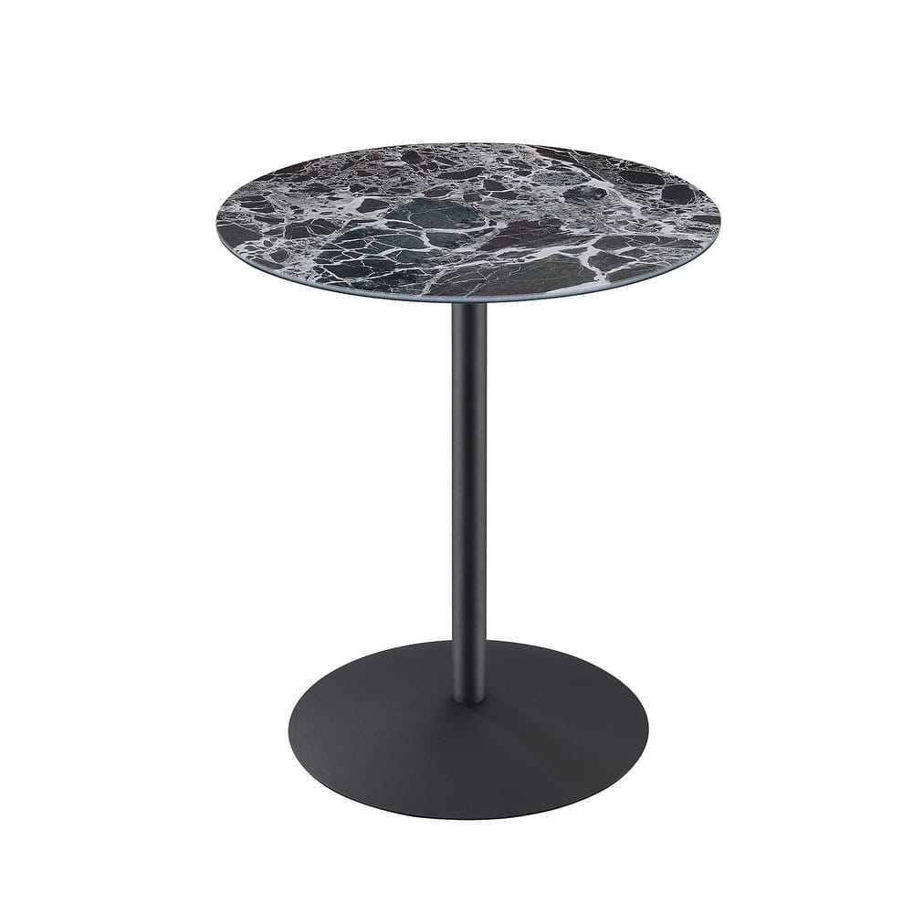 Round End Table with Metal Base
