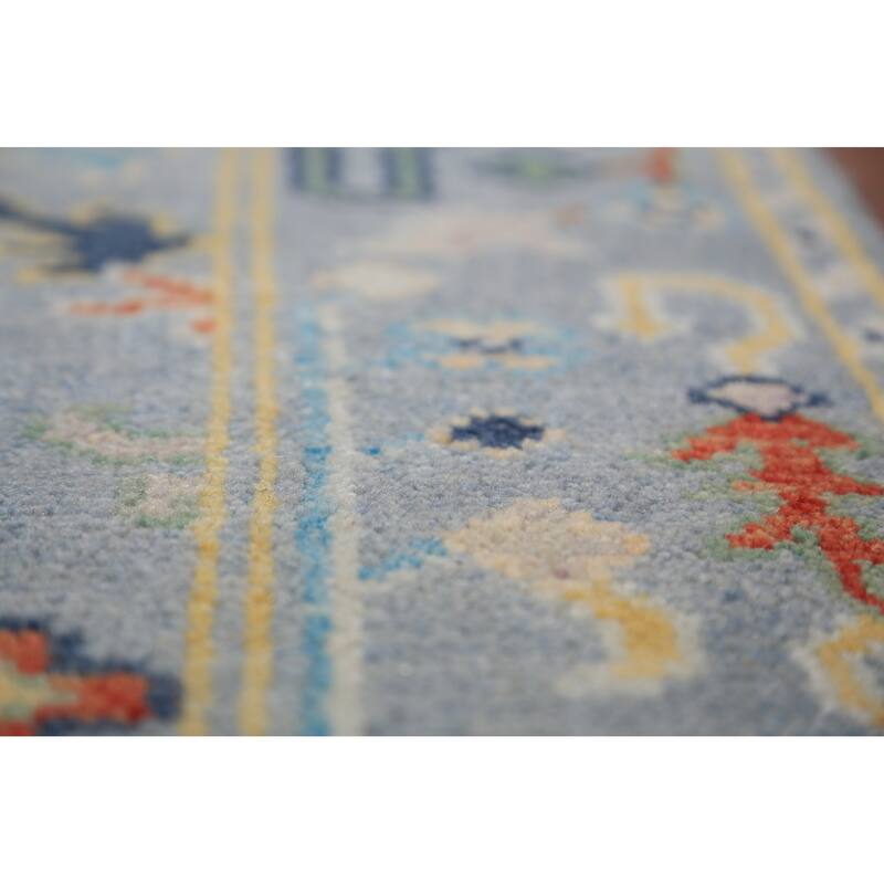 Floral Oushak Indian Runner Rug Hand-Knotted Wool Carpet - 2'6"x 7'9"