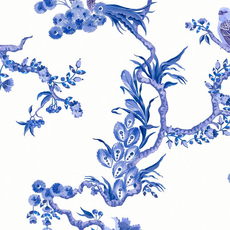 Cath Kidston Birds & Berries Blue Wallpaper