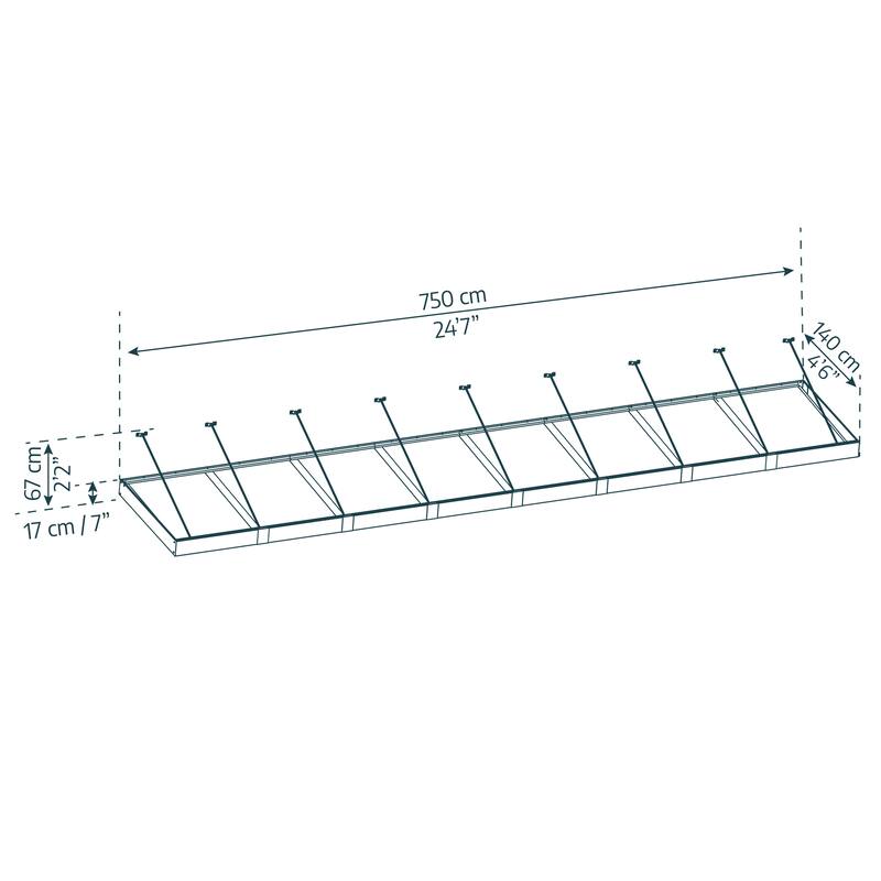 Sophia XL 5 ft. Door Awning Kit - Grey Structure & Clear Panels