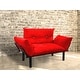 preview thumbnail 17 of 17, Modern Extra-wide Metal-legged Cushioned Splayed Loveseat Red