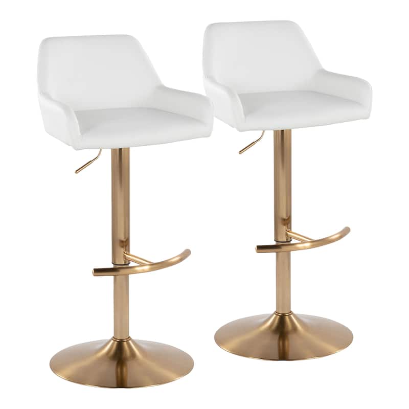 Silver Orchid Galotti Adjustable Bar Stool with Rounded T Footrest (Set of 2)